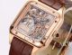 Super Clone Cartier Santos Dumont Skeleton Rose Gold Brown Band Micro Rotor (3)_th.jpg